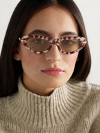 Chanel Women Oval Panto Frame Brown Sunglasses