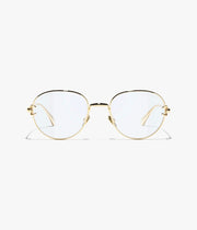 Chanel Women Pantos Gold Frame Light Blue Glasses