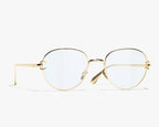 Chanel Women Pantos Gold Frame Light Blue Glasses