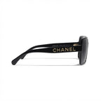 Chanel Women Logo Square Black Sunglasses