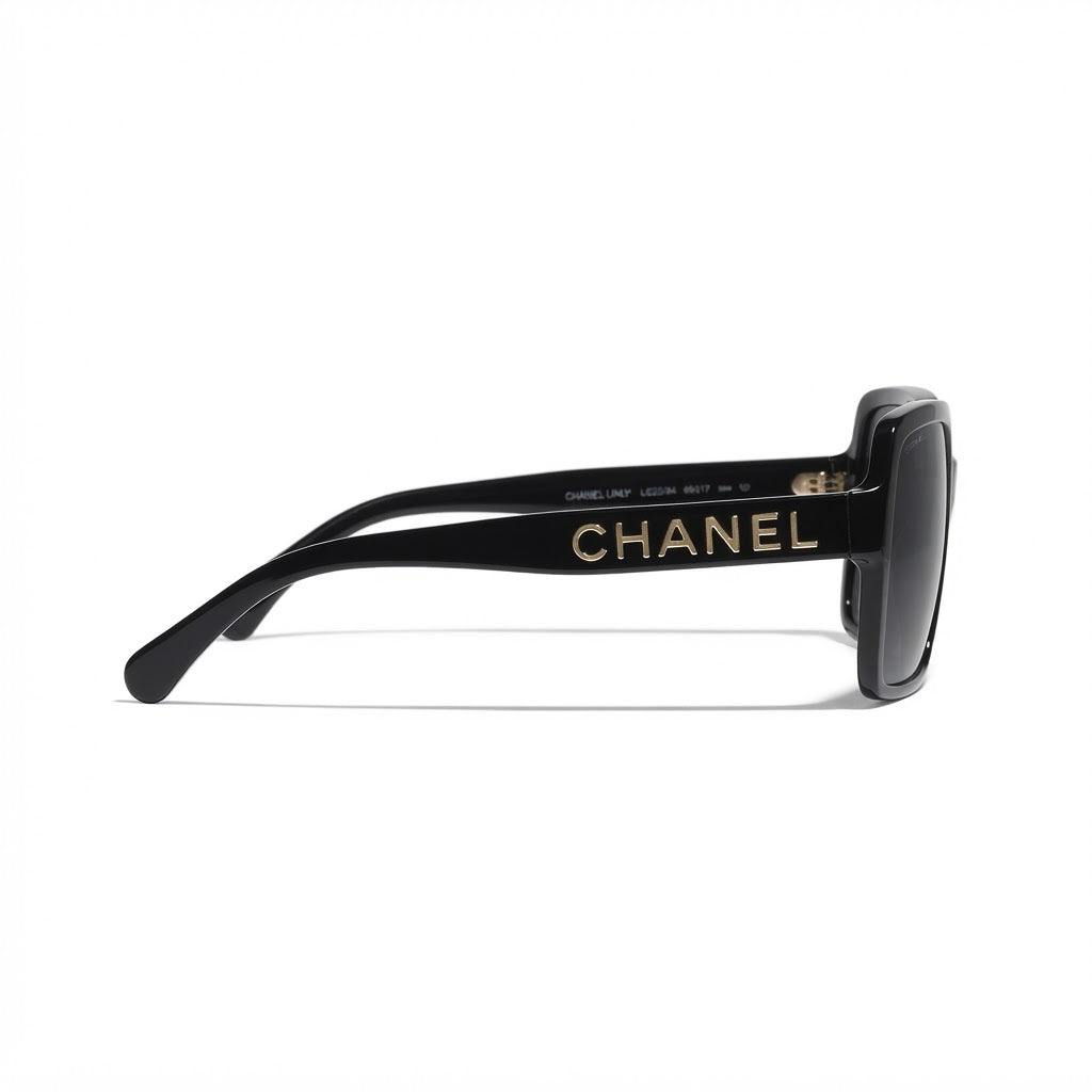 Chanel Women Logo Square Black Sunglasses