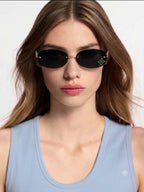 Louis Vuitton Women Crystal Oval Black Sunglasses