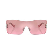 Miu Miu Aube Women Rimless Silver / Pink Mirror Gradient Sunglasses 