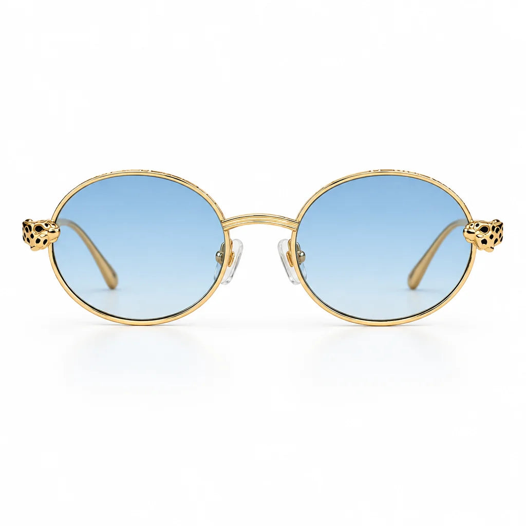 Cartier Panthère de C Women Round Blue Gradient Sunglasses