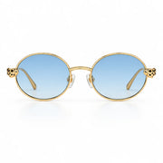 Cartier Panthère de C Women Round Blue Gradient Sunglasses