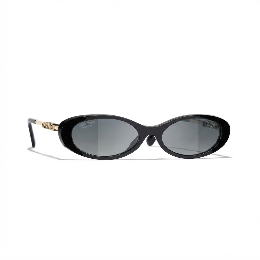 Chanel Women Oval Black Sunglasses CH5565