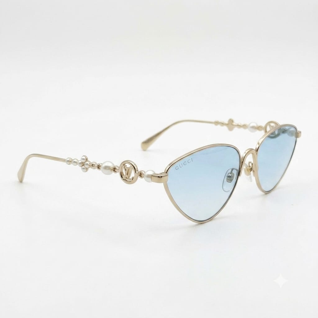 Gucci Women Perla Venere Cat-Eye Ice Blue Sunglasses