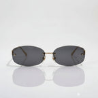Louis Vuitton Women Crystal Oval Grey Sunglasses