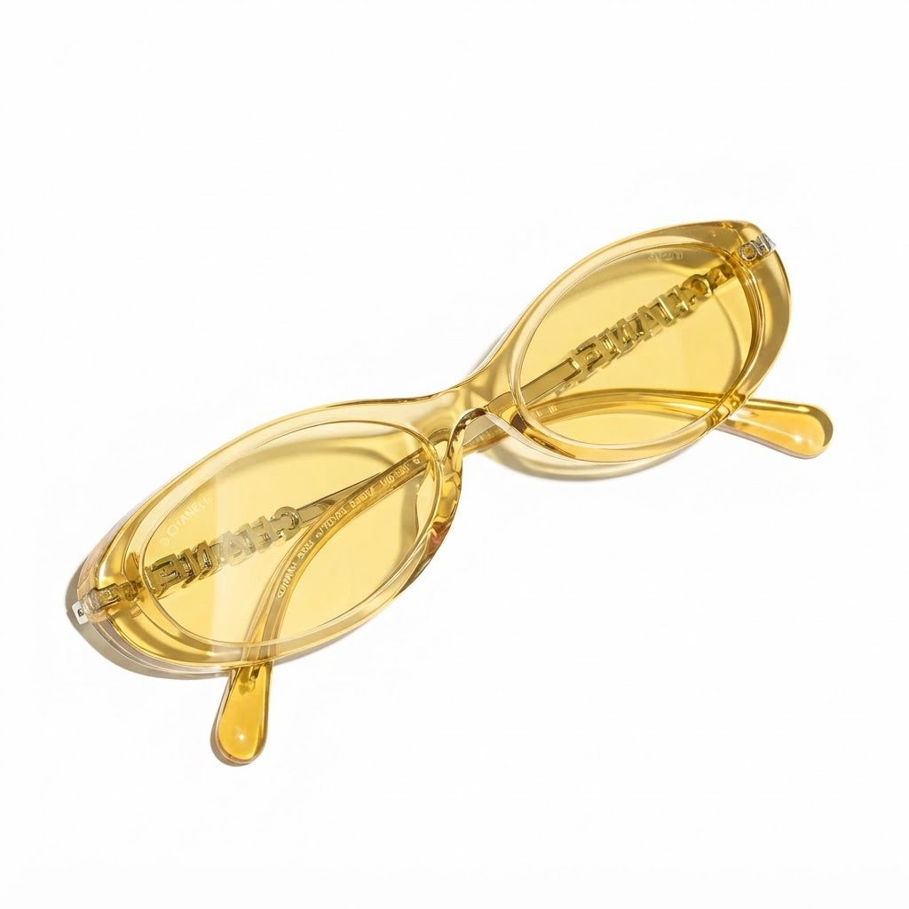 Chanel Women Oval Yellow Sunglasses CH5565