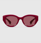 Gucci Women Low Nose Bridge Fit Red Sunglasses