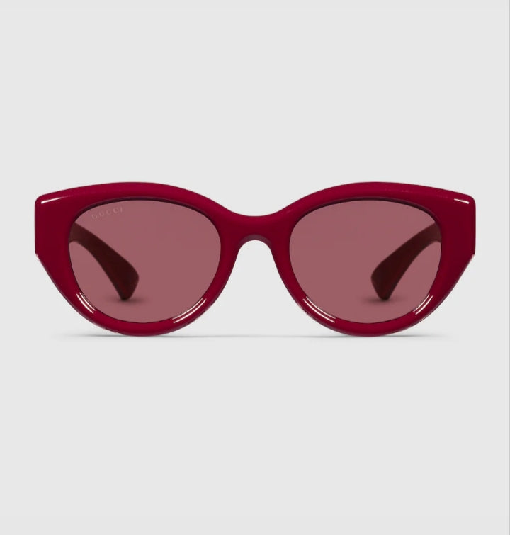 Gucci Women Low Nose Bridge Fit Red Sunglasses