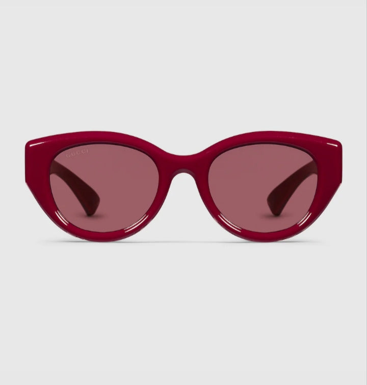Gucci Women Low Nose Bridge Fit Red Sunglasses