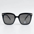 Chanel Women Classic Square Acetate with Rhinestone CHANEL Logo Black Sunglasses