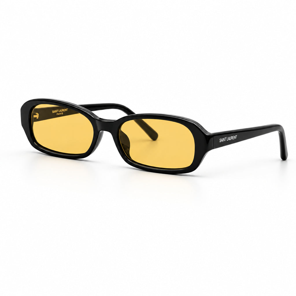 Saint Laurent Women SL 872 Erin Oval-Frame Black / Yellow Sunglasses
