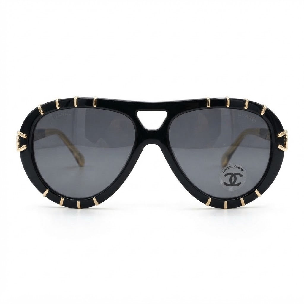 Chanel Women CH9207 Aviator Black Sunglasses