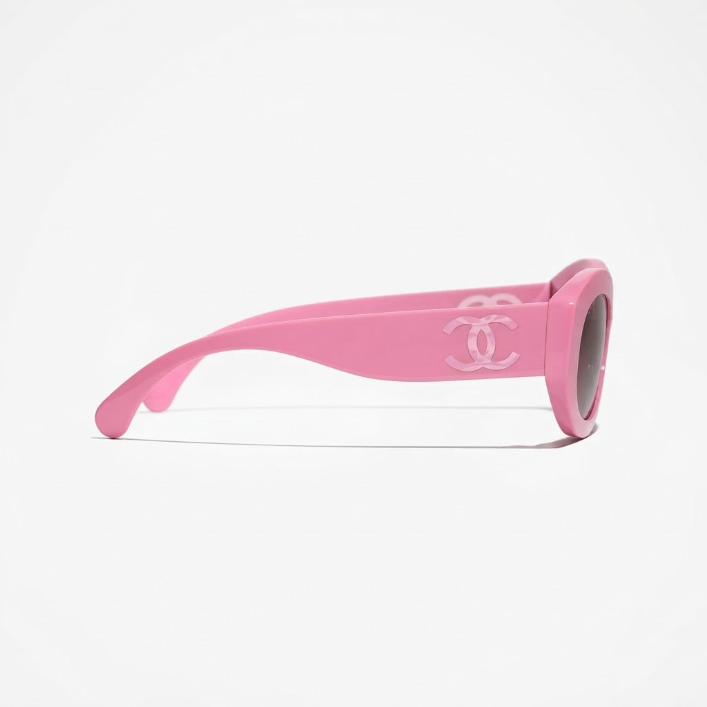 Chanel Women Oval Pink Sunglasses
