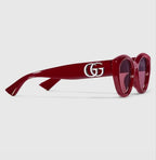 Gucci Women Low Nose Bridge Fit Red Sunglasses