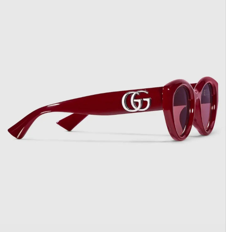 Gucci Women Low Nose Bridge Fit Red Sunglasses