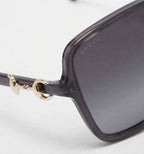 Gucci Women Low Nose Bridge Fit Butterfly Brown Sunglasses