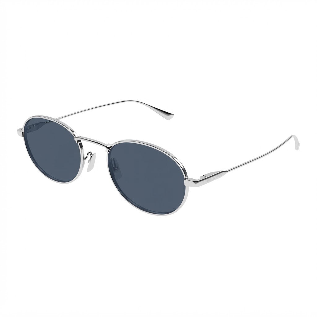 Saint Laurent Unisex SL 799 005 Oval Silver Light Blue Sunglasses