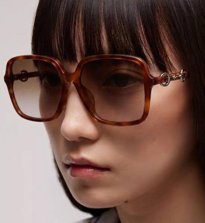 Gucci Women Butterfly-Frame Brown Tortoiseshell Sunglasses