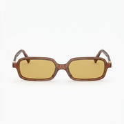 Miu Miu Regard MU 11ZS Women Rectangular Opaline Amber / Yellow Sunglasses 