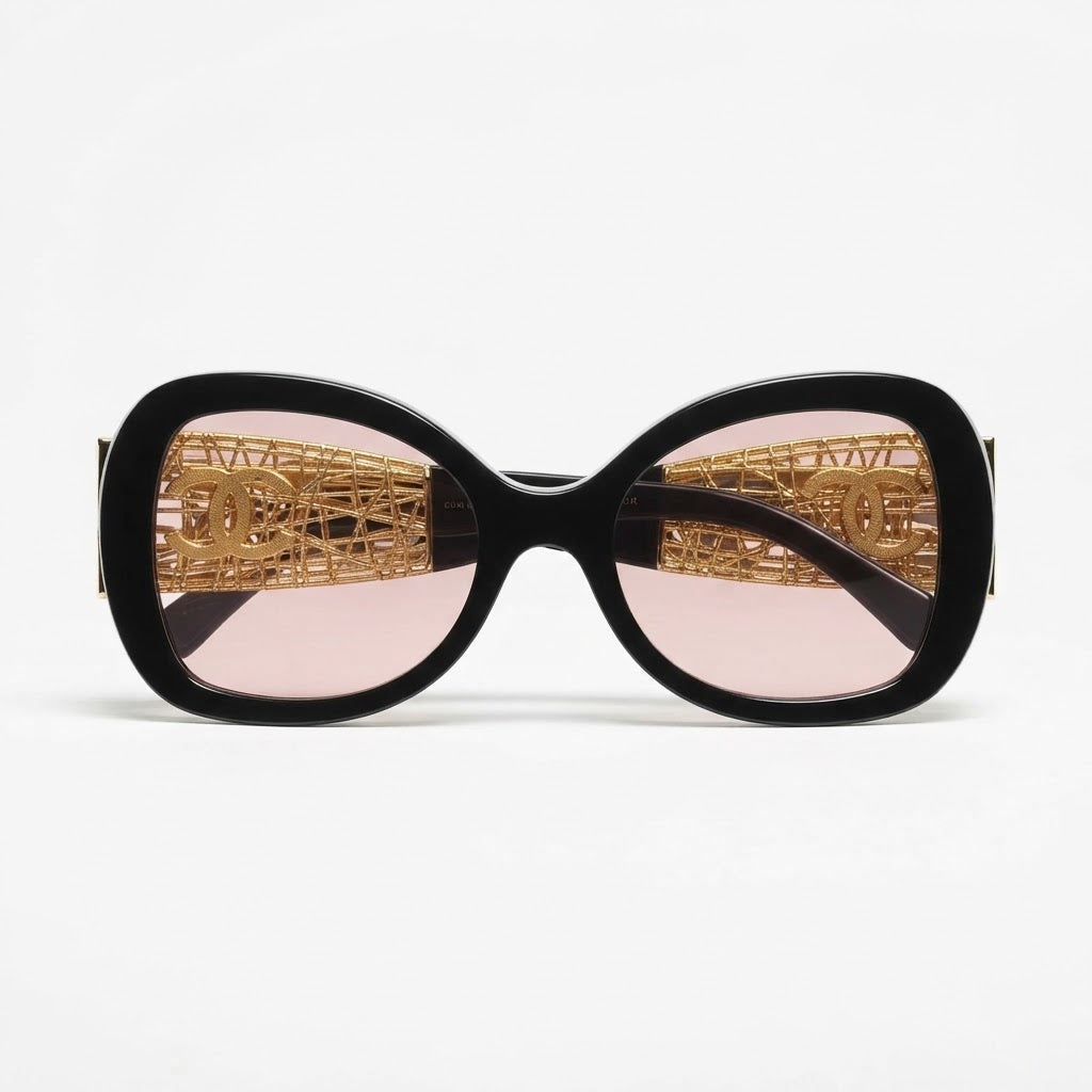 Chanel Women Butterfly Black Sunglasses