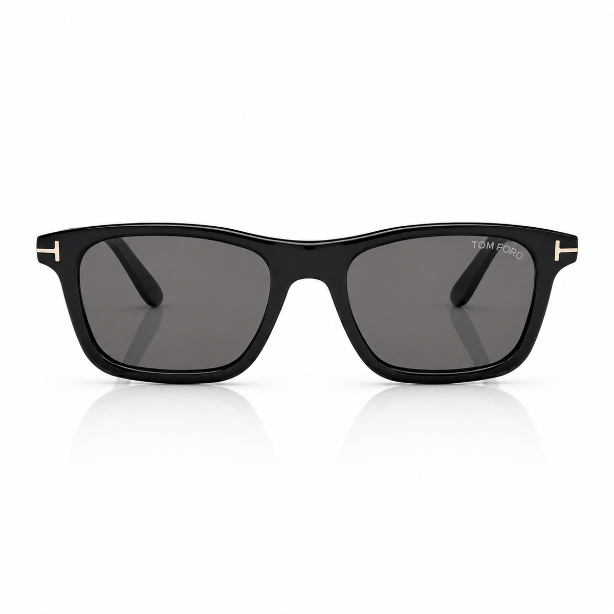 Tom Ford Women Square Frame Shiny Black Sunglasses