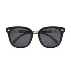 Chanel Women Classic Square Acetate Polarized Rhinestone Chanel Logo Black Sunglasses