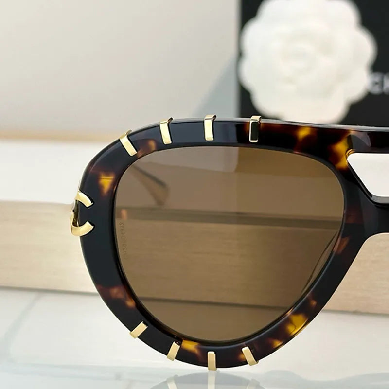 Chanel Women CH9207 Aviator Tortoise Frame Sunglasses
