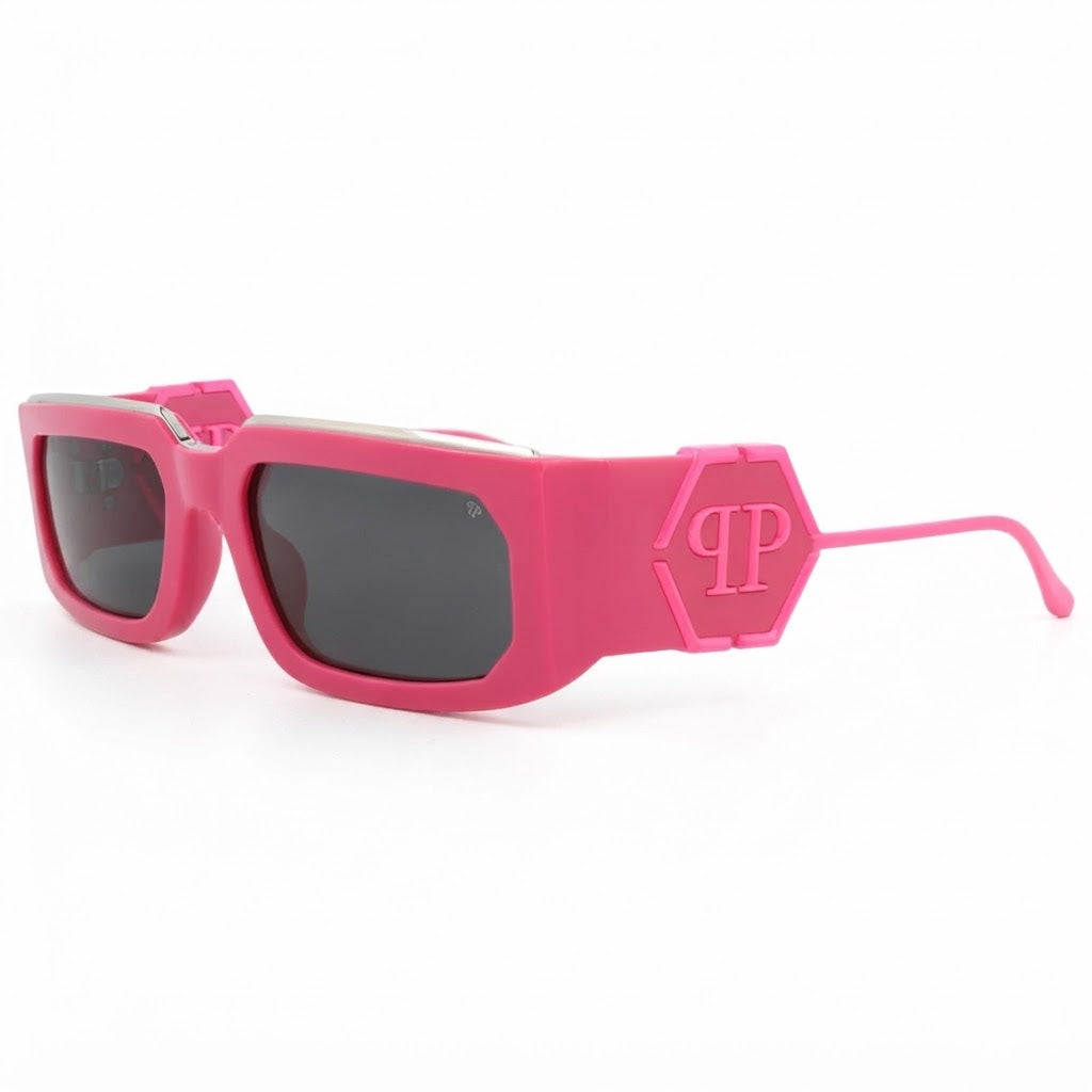 Philipp Plein SPP119M Unisex Pink Square Sunglasses