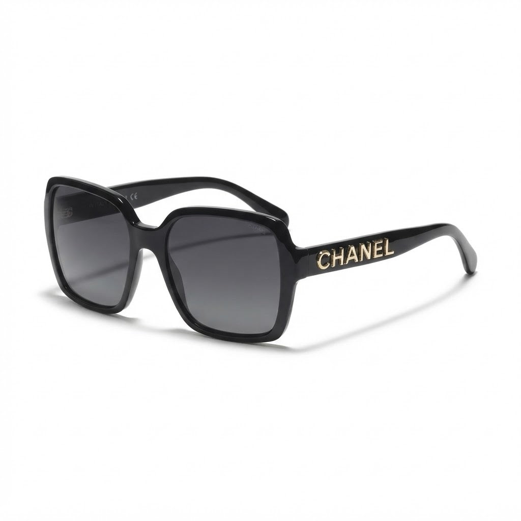 Chanel Women Logo Square Black Sunglasses