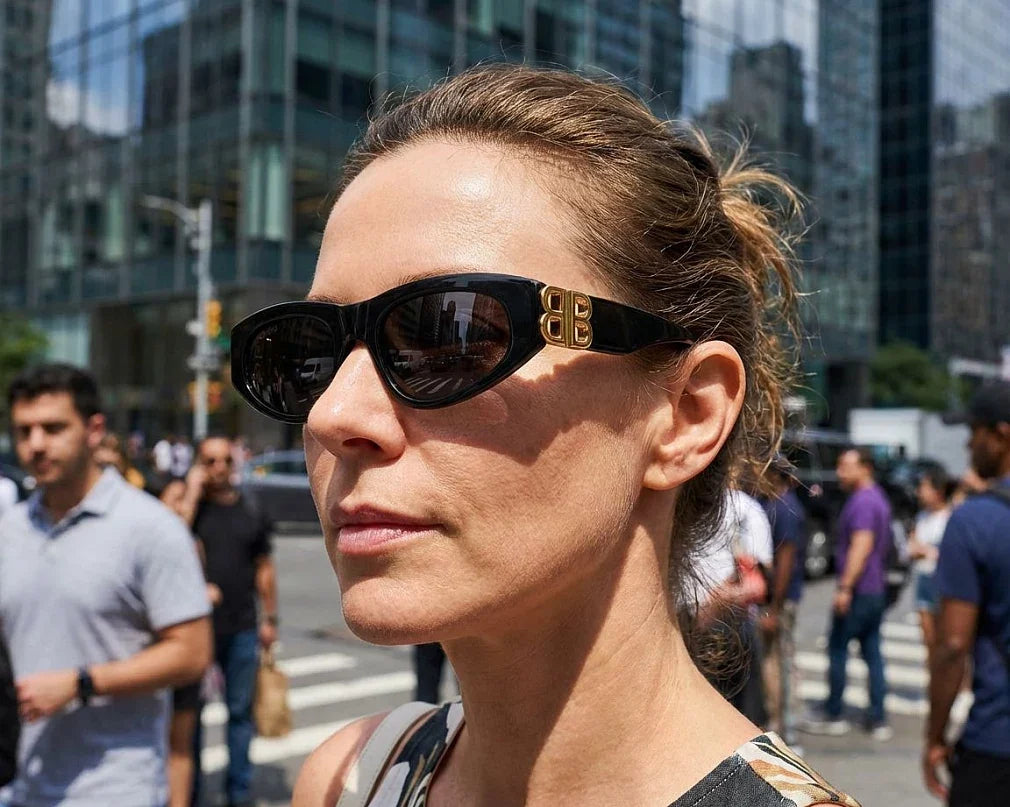 Balenciaga Women Dynasty D-Frame Black / Gold Sunglasses