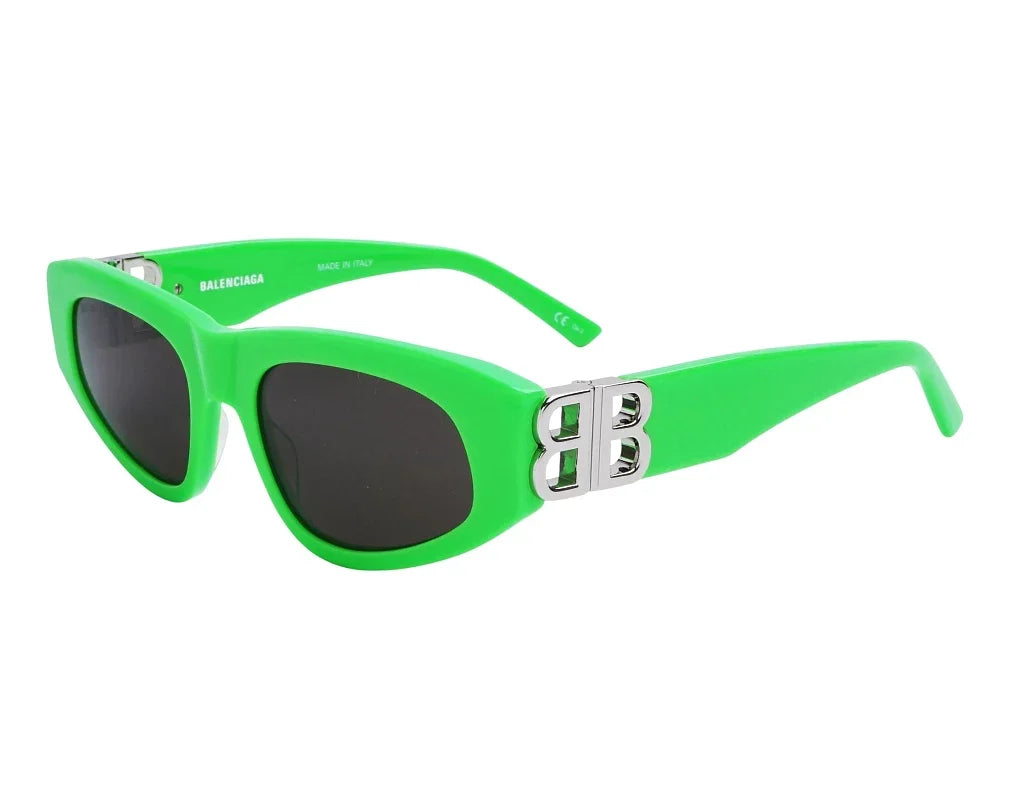 Balenciaga Women Dynasty D-Frame Green / Silver Sunglasses