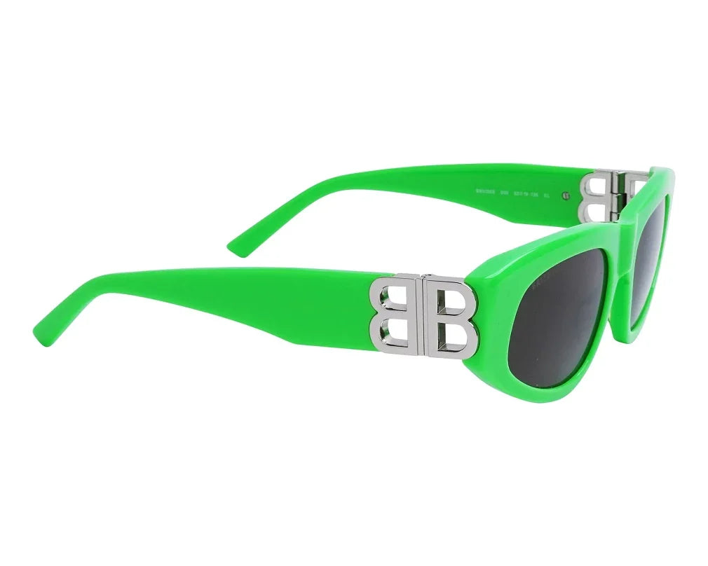 Balenciaga Women Dynasty D-Frame Green / Silver Sunglasses