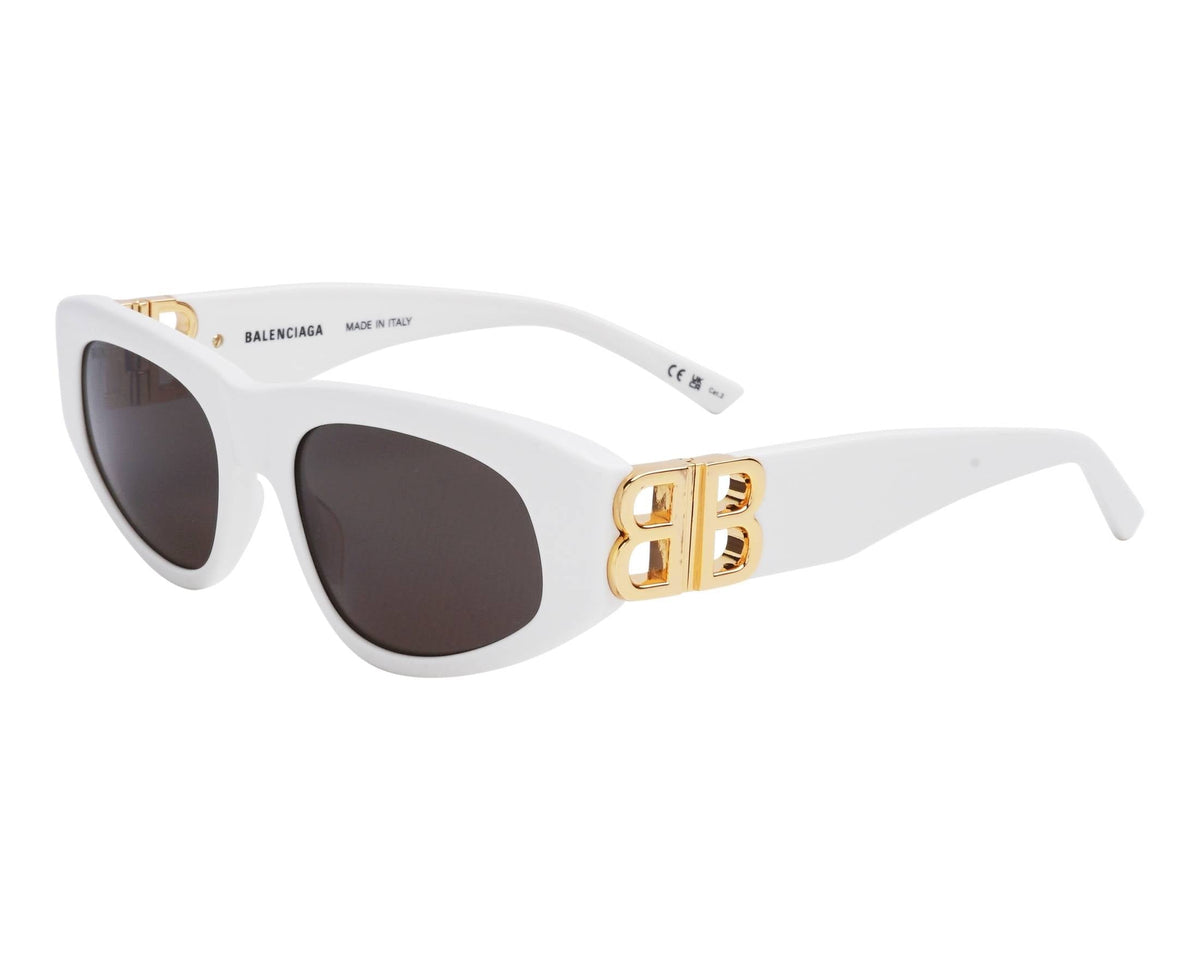 Balenciaga Women Dynasty Shiny White / Gold D-Frame Sunglasses