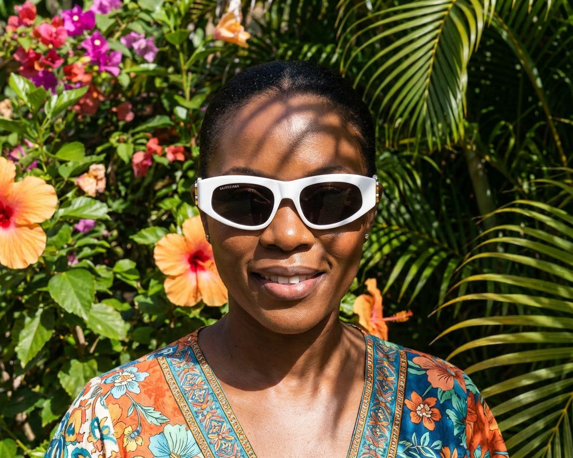 Balenciaga Women Dynasty Shiny White / Gold D-Frame Sunglasses