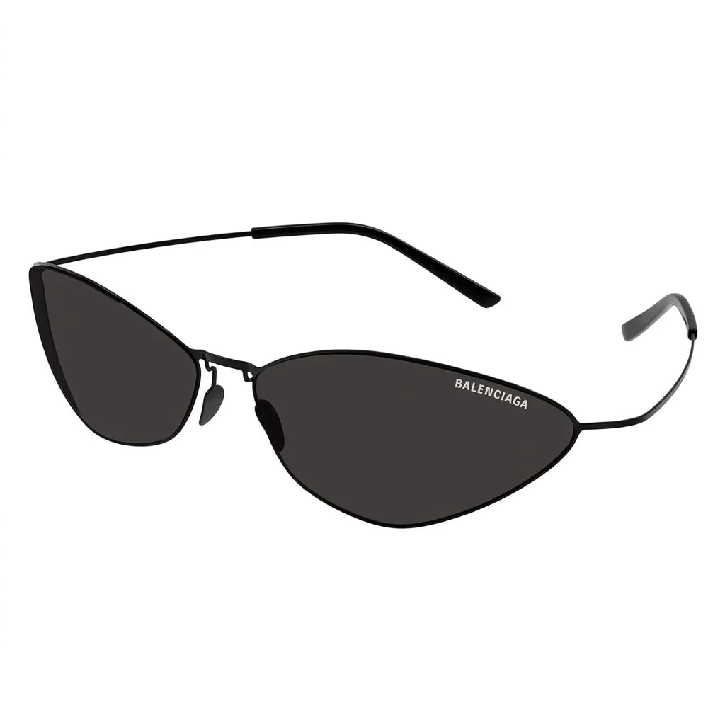 Balenciaga Unisex BB0350S 001 Black / Grey Cat-Eye Metal Sunglasses