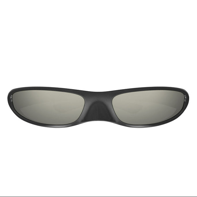 Balenciaga Unisex BB0383S Wrap Shield Matte Black / Silver Mirror (004) Sunglasses