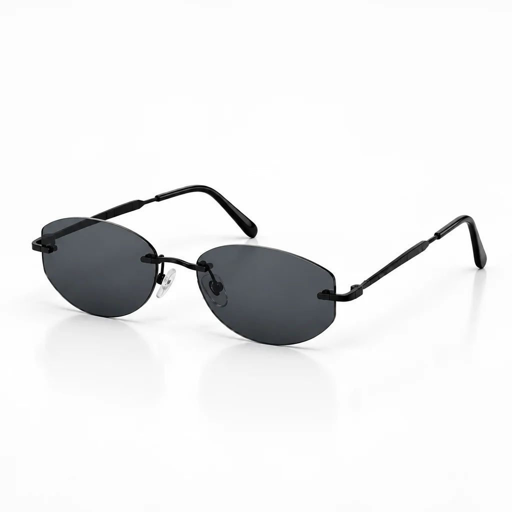 Ray-Ban Unisex Rimless Geometric Black Sunglasses