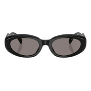 Miu Miu Women Oval Black / Dark Gray Sunglasses