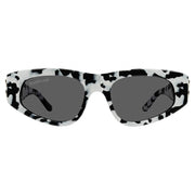 Balenciaga Women BB0095S Dynasty Oval Black / White Marble / Gold Sunglasses