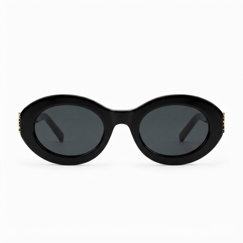 Saint Laurent Women SL M136 Oval Black Sunglasses
