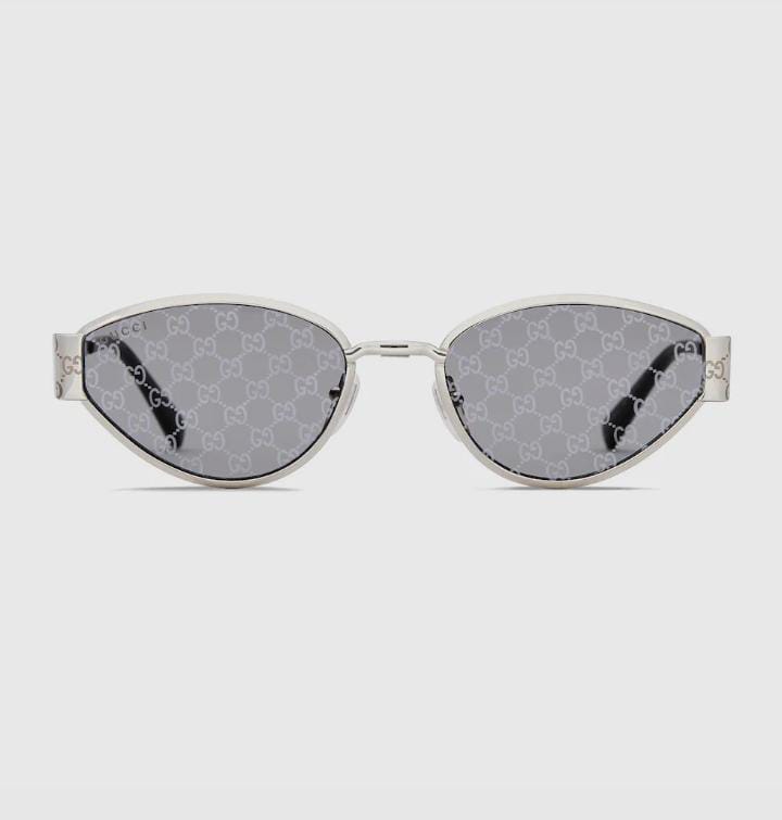 Gucci Women Geometrical Frame Grey Sunglasses