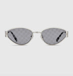 Gucci Women Geometrical Frame Grey Sunglasses