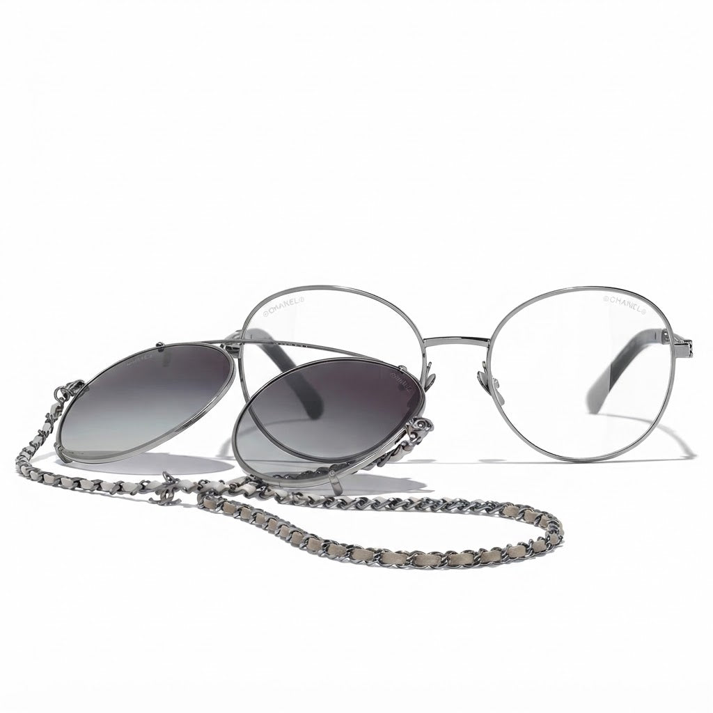 Chanel Pilot Calfskin Grey Gradient Sunglasses