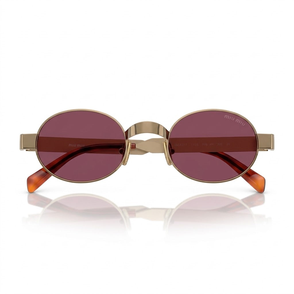 Miu Miu Envie Women MU B51S Oval Antiqued Copper / Violet Sunglasses