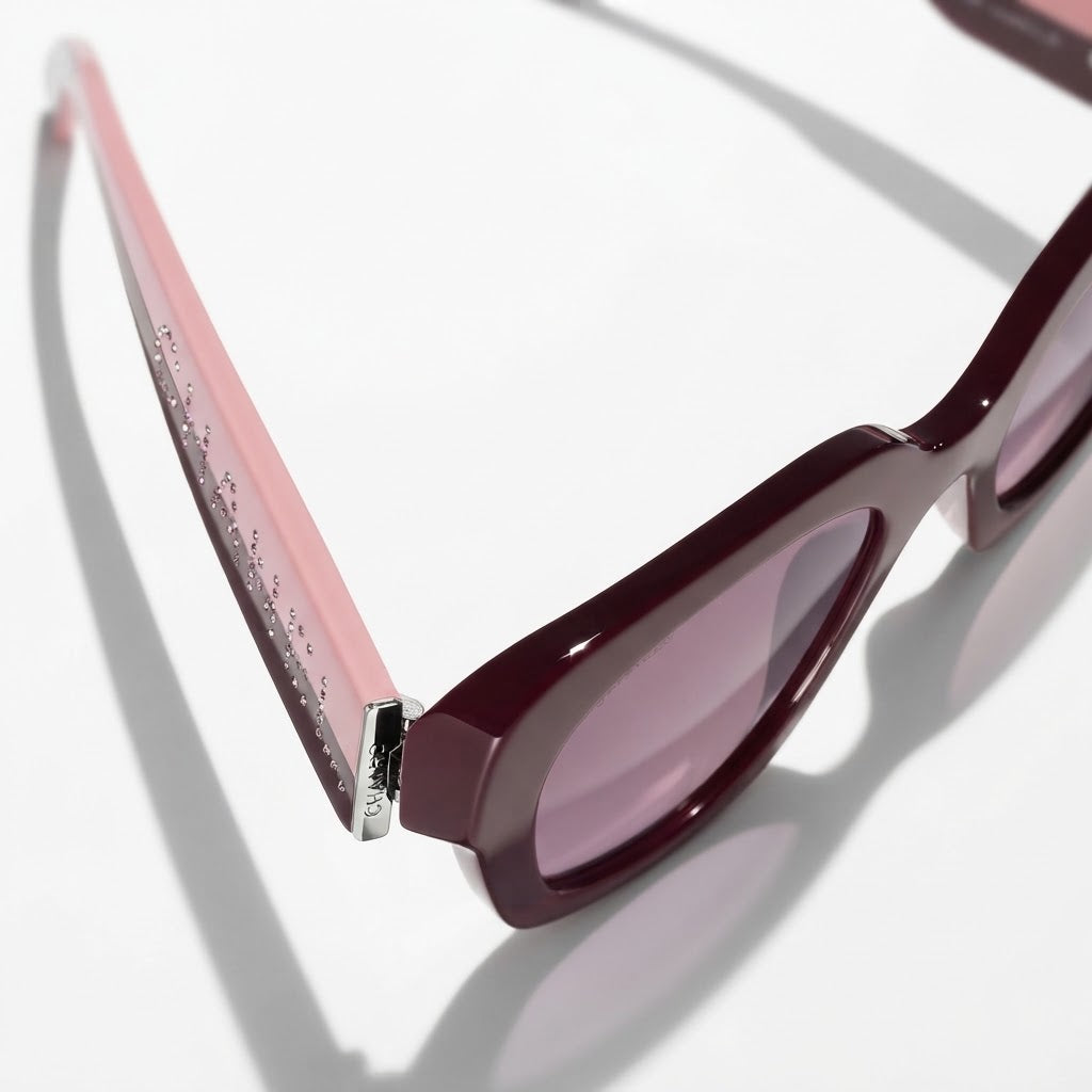 Chanel Women Square Red Sunglasses