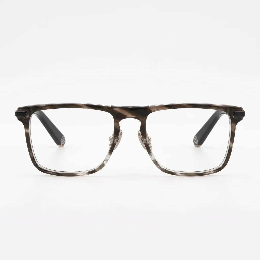 Philipp Plein Men's Plein First Love VPP019M 0XAS Transparent Striped Grey Eyeglasses