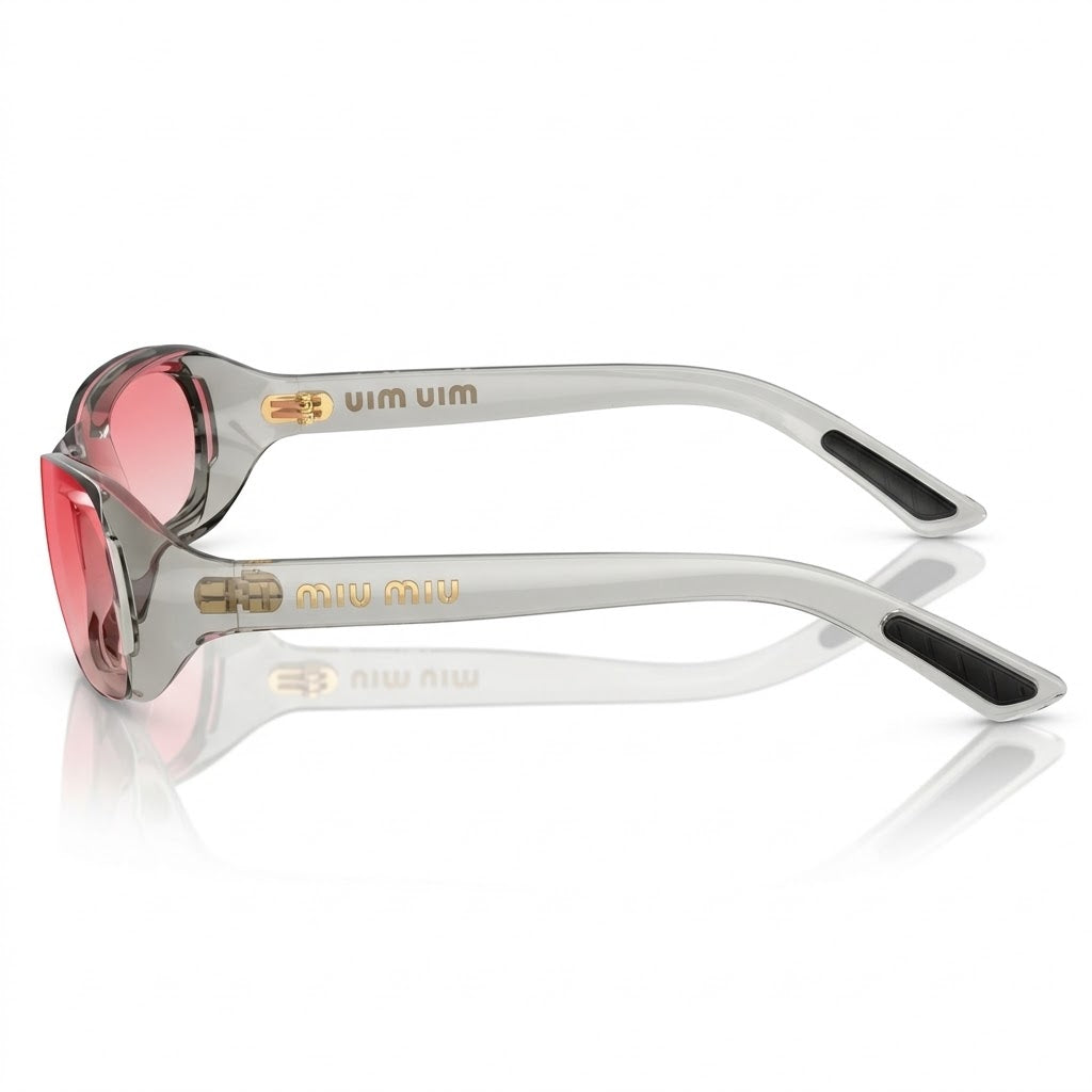Miu Miu Runway SMUC07 Women Transparent Grey / Rose Gradient Sunglasses